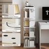 Rotating Bookshelf with 4 Levels, 16 Compartments, Easy Access, for Bedroom, Living Room, Study, Particle Board, White
