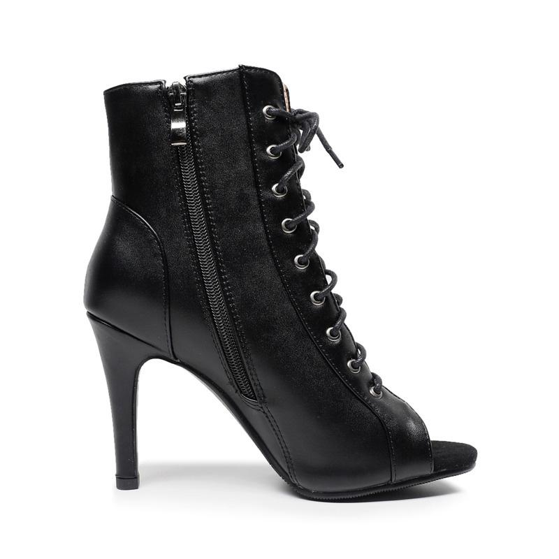 2024 Newest High Top Latin Dance Shoes For Outdoor Women Street Salsa Tango Boots Open Toes Ballroom Women'S Heels