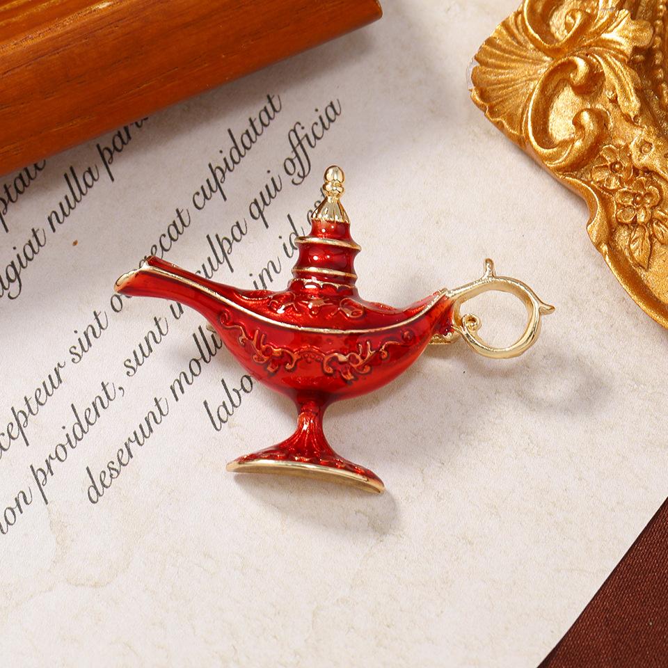 

Винтажная брошь в виде волшебной лампы Аладдина, модные аксессуары для одежды