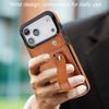 Cards Solt Wallet Wrist Band Leather Case for IPhone 17 16 15 Pro Max 12 13 11 XS X XR 15Plus Bracket Wristband KickStand Cover