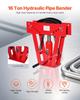 Hydraulic Pipe Bender, 16 Ton Manual Pipe Bending Tool with 8 Dies
