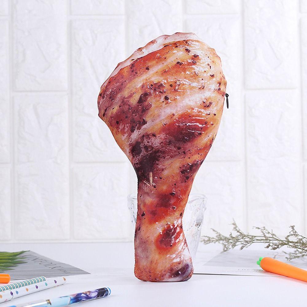 Realistic Meat Pencil Case Pig's Trotters Stationery Bag Creative Fish Shape Pen Bag  Make-up Pouch