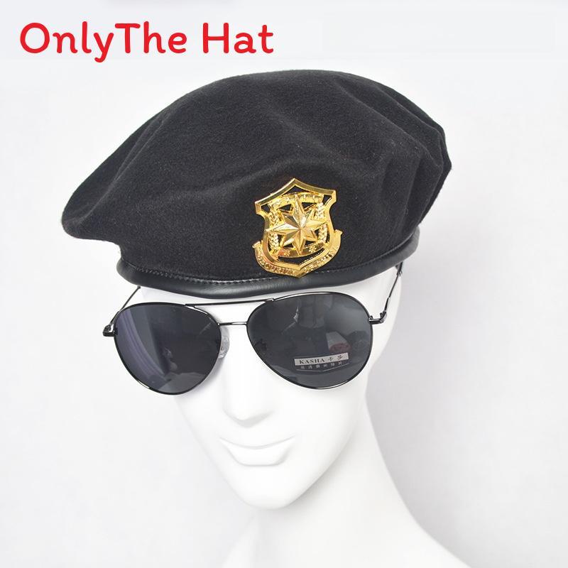 Marvel Logo Wool Beret Hat With Retro British Style And Uv Sunshade For Adults