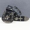 Cintura in Pelle Western con Teschio Rivettato e Texture Coccodrillo - Stile Punk Y2K Unisex