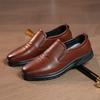 Men's Casual Leather Shoes Soft Sole Comfortable Wear-resistant Outsole Men's Shoes Retro Embossed Business Casual Leather Shoes
