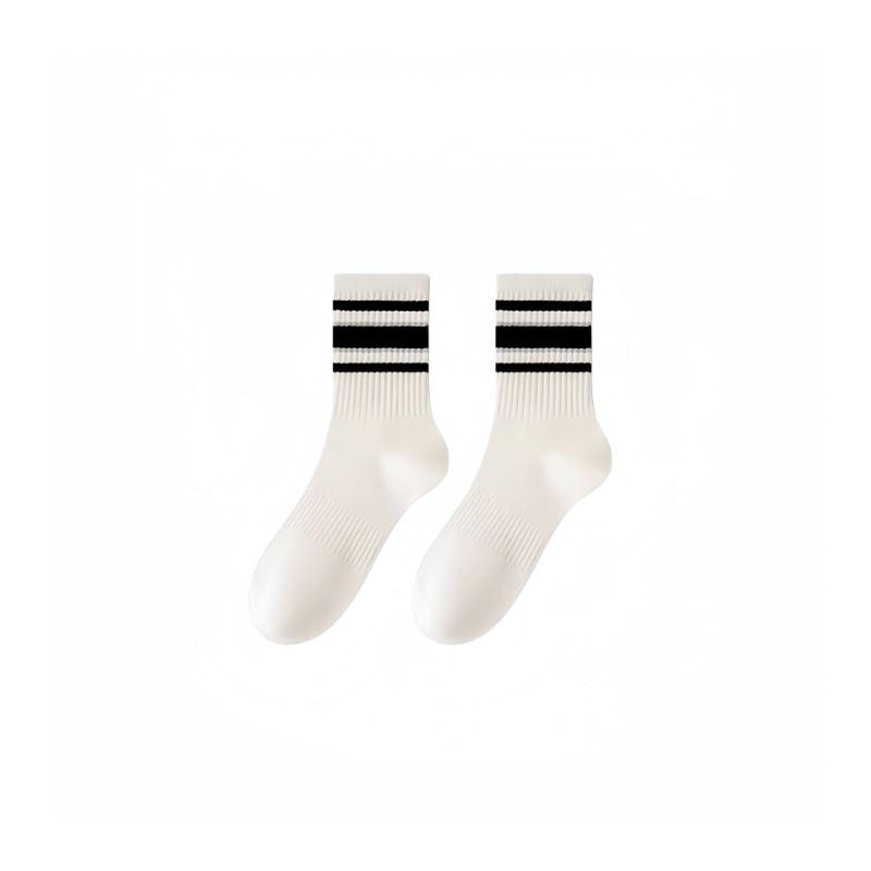 Mid-calf Pure Cotton Anti-odor Spring and Summer Socks for Junior High School Students, Long Calf Sports Running Yoga Socks with Shark Pants