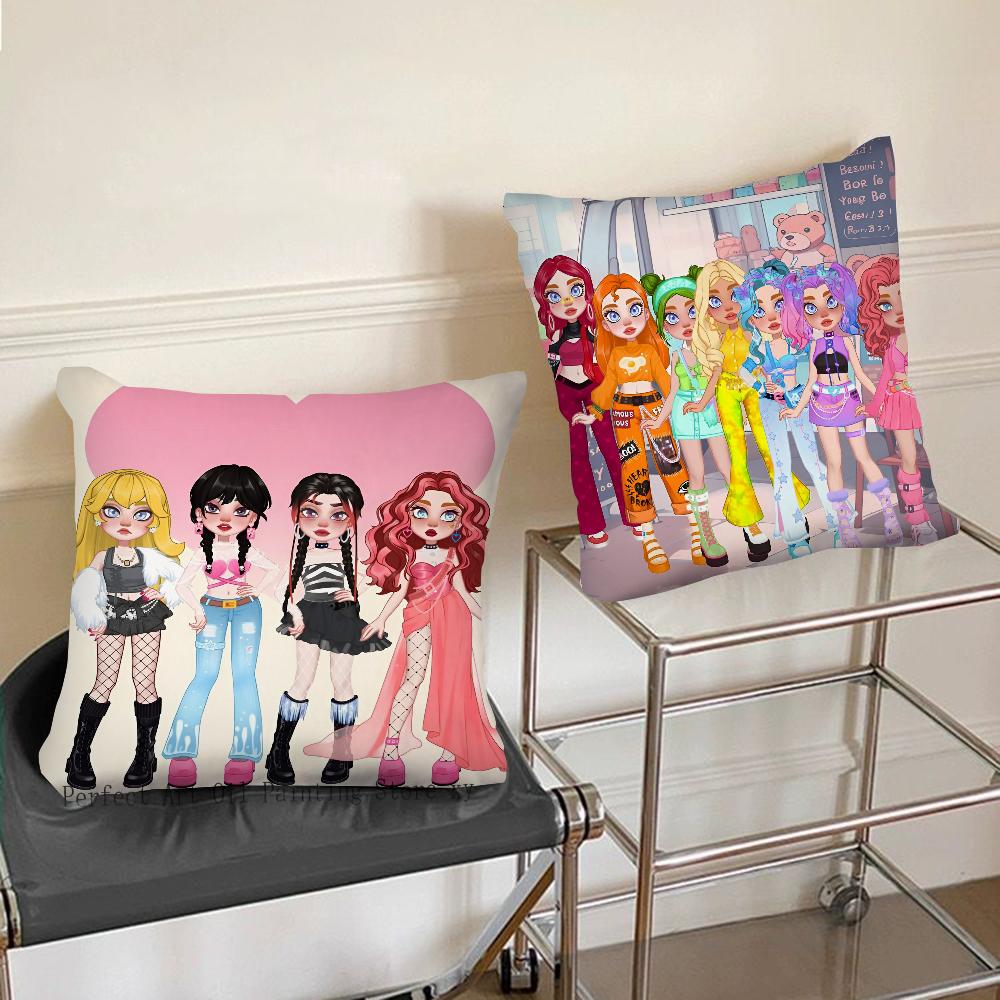 Anime Rainbow High Doll Pillow Case Fashion Square Pillowcase Bedroom Sofa Room Ins Decoration Leisure Cushion Cover 40x40