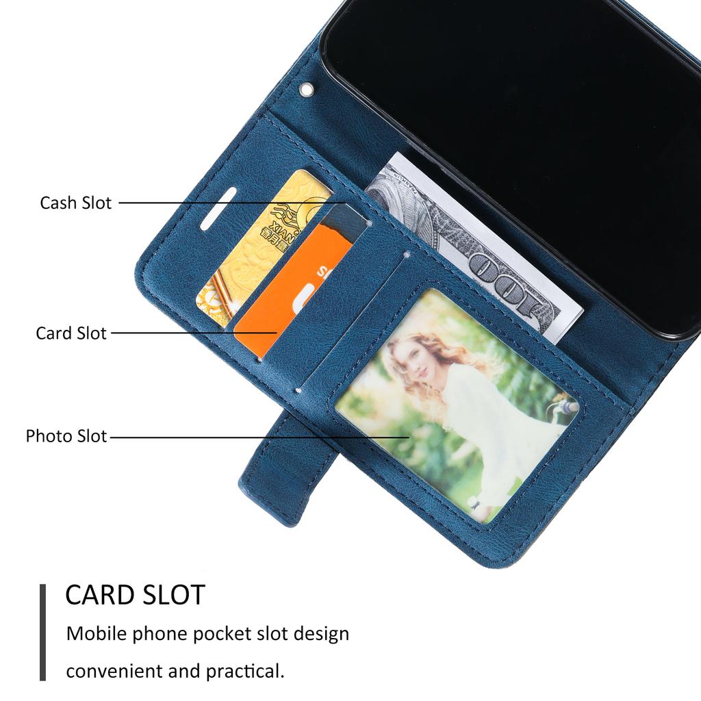 Für iPhone 15 Pro Magnetische Hülle Splicing Design Brieftasche Ständer Handyhülle