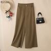 ZANZEA Women Casual Solid Color Loose Wide Leg Pants