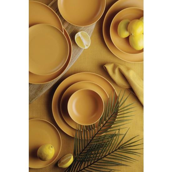 

Набор столовой посуды Kütahya Porcelain Crouton из 24 предметов, матово-желтый