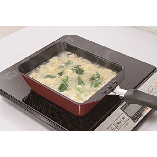 Thermos Durable Series Deep Egg Frying Frying Pan 15 X 18.5cm Red Compatible with IH KFF-015DE R