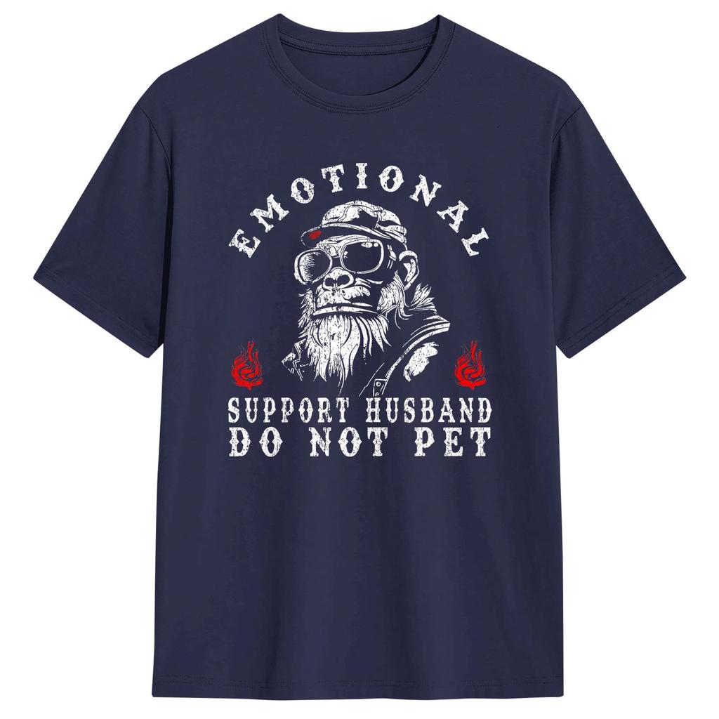 Emotionaler Unterstützungs-Ehemann Nicht streicheln Lustiges Affen T-Shirt Neuheit T-Shirts Vintage T-Shirt Sommer Baumwolle Oversize Oberteil T-Shirts