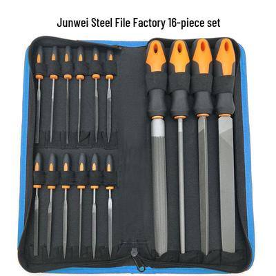 19-Piece Metal Steel File Set: Includes Flat, Triangular, and Semicircular Files for Grinding Iron