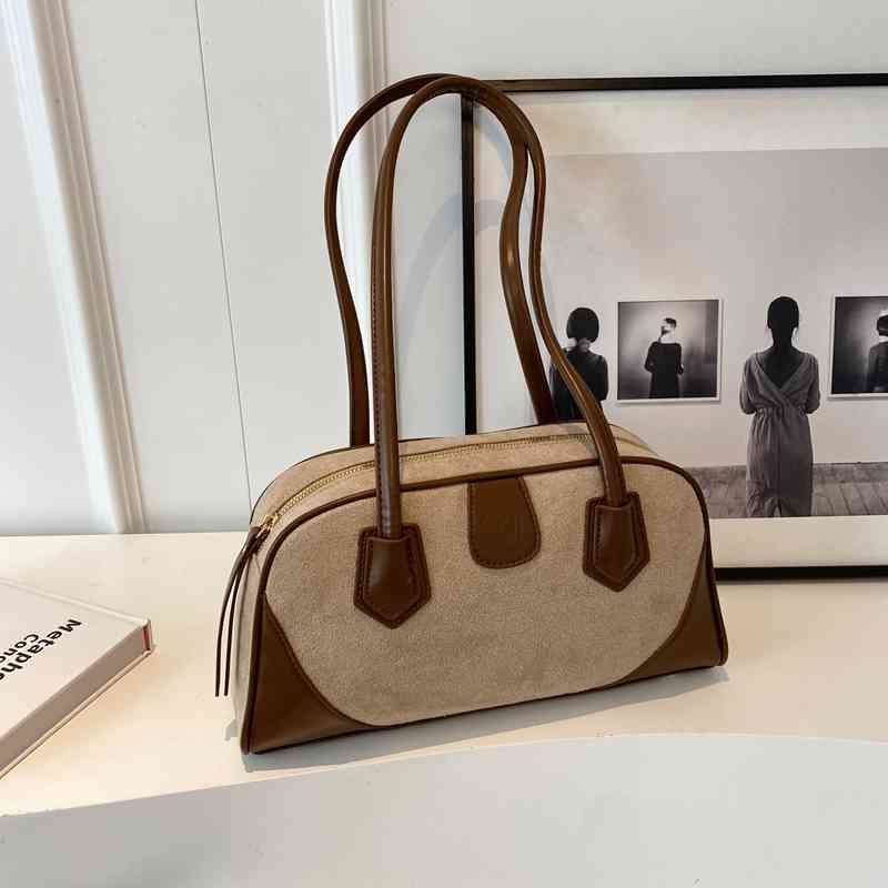 

Сумки женские из искусственного замша и бархата, классические коричневые сумки через плечо, осенние, модные, универсальные, подмышечные сумки