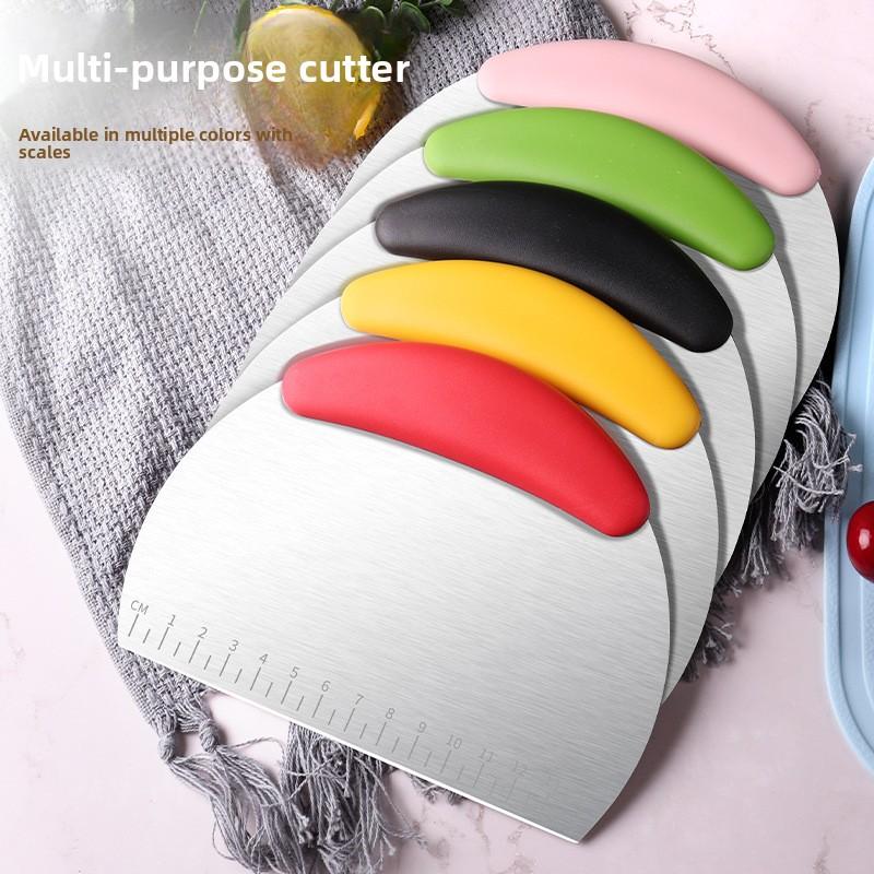 Household Stainless Steel Semicircular with Scale Baking Cutting Knife Cream Cake Flour Scraper