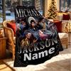 Custom Name Personalized Michael Jackson Print Blanket, Home Decor, Bedroom, Sofa, Camping, Couch, Gifts for Birthday Christmas