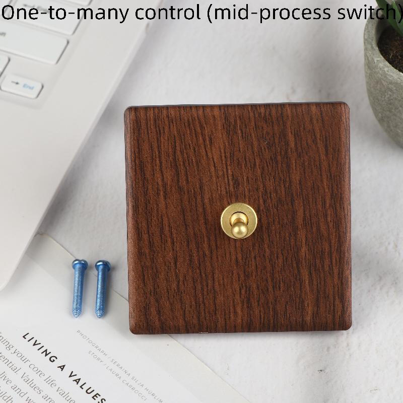 

Деревянная Ретро Британская Розетка с Выключателем Настольная Настенная Лампа Выключатель Светодиодный Диммер Чистая Латунь Переключатель Тумблер Панель as the picture