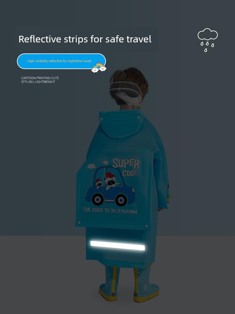 Children's Child Baby Raincoat with Schoolbag