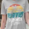 Summer Time Beach Shirt | Retro Sunset Palm Tree Tee | Vacation Graphic T-Shirt | Coastal Aesthetic Top | Surf Summer Outfit