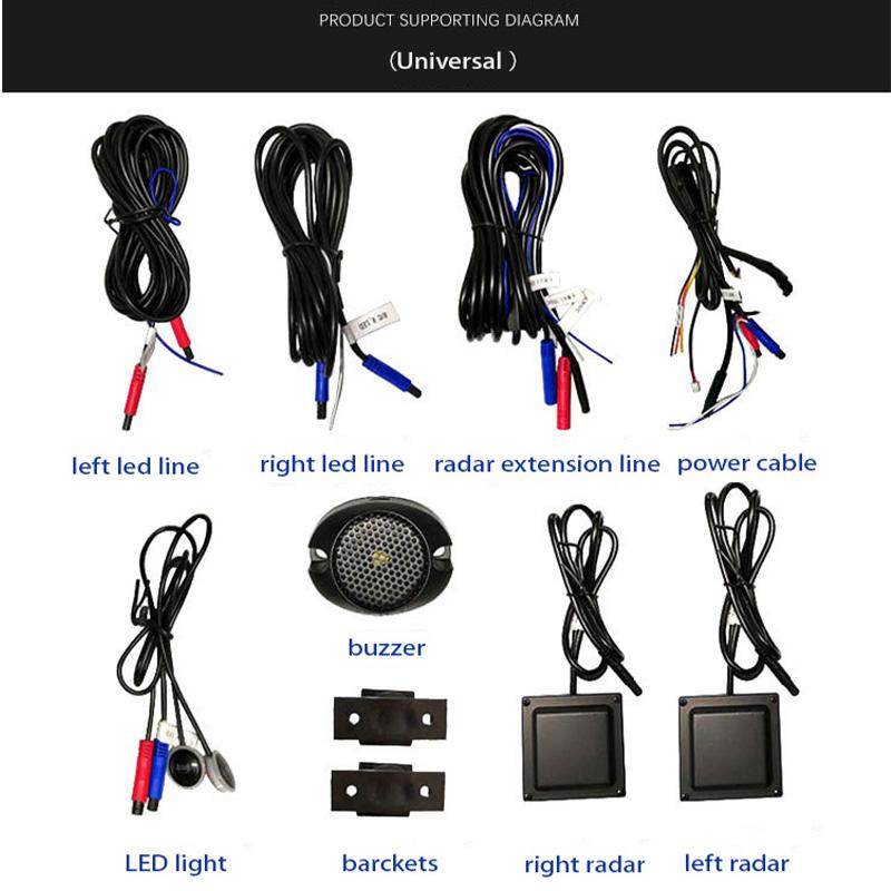 

BSD Автомобильная сигнализация Датчик обнаружения слепых зон Боковое зеркало 24 ГГц Микроволновый радар Предупреждение Безопасность