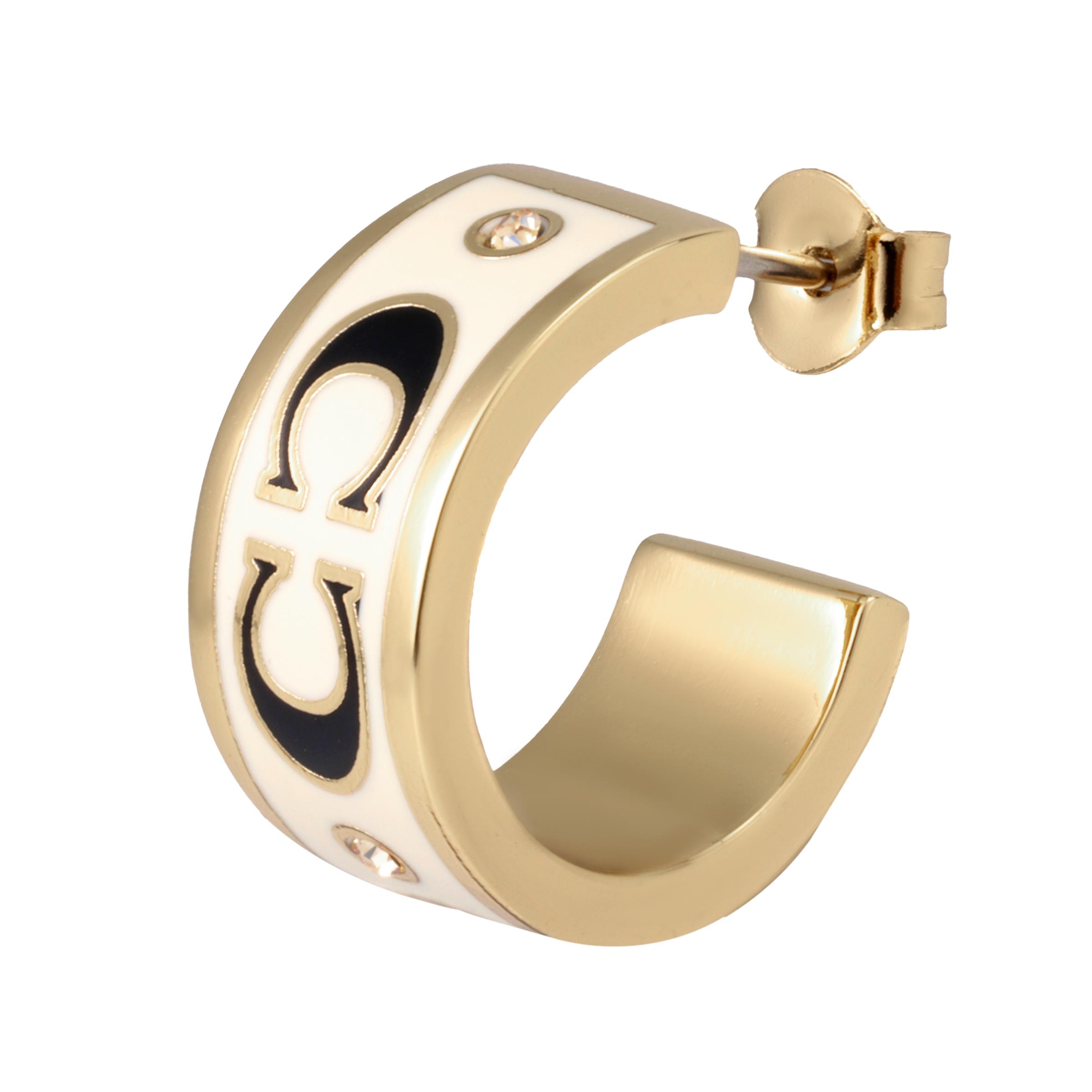 Coach Letter Engraved Earrings Women earrings Gold CI903-GD Basic Packaging-Box Not Included,F,Gold