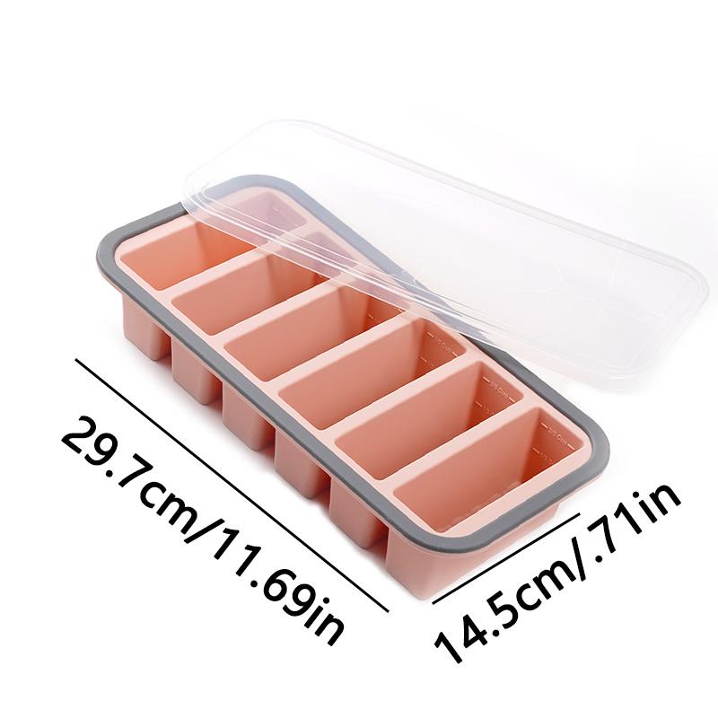 1pc Silicone Freezer Tray with Lid - Durable Kitchen Storage for Soup, Broth & Sauces Food Container Freezing Tray