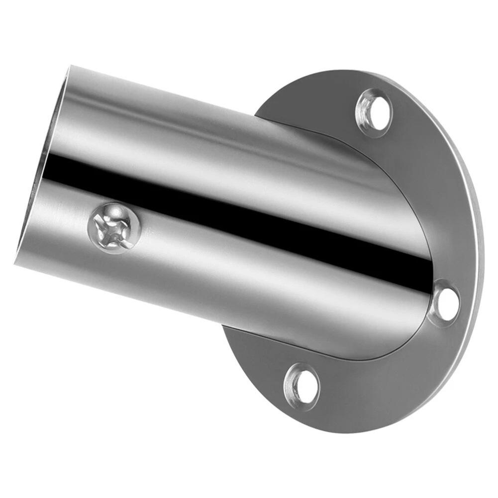 2PCS Stainless Steel Support Bracket Closet Corner Pole Bracket Support Holder Angle Flange Base End Supports Adjustable Angles