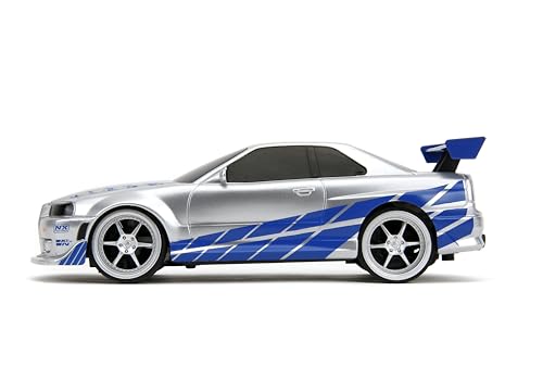 Jada Toys Fast & Furious 1:24 2002 Nissan GT-R R34 Remote Control Car RC, 2.4GHz, Toy for Kids and Adults