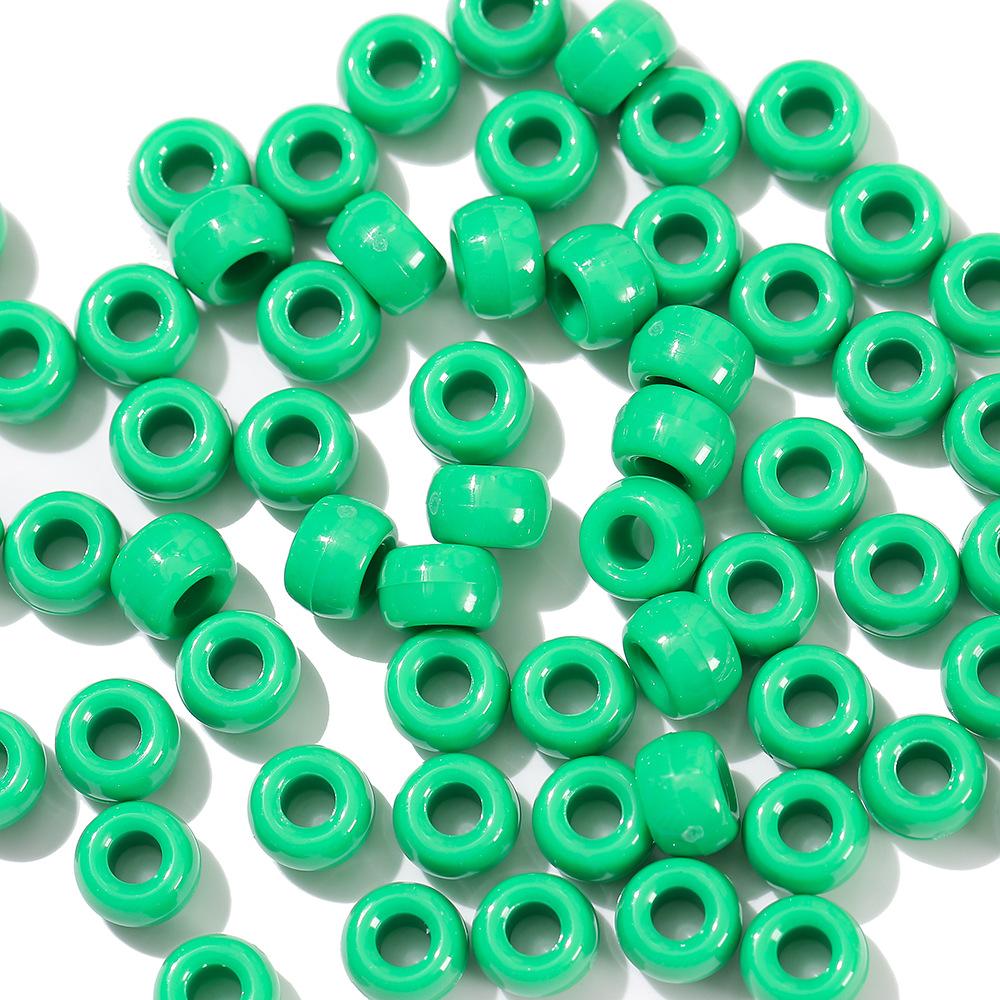 TX40 100Pcs 9mm Colors Minimalist Multicolor Rotundity Acrylic Big Hole Spacer Beads DIY Craft Kid Necklace Bracelets Accessory