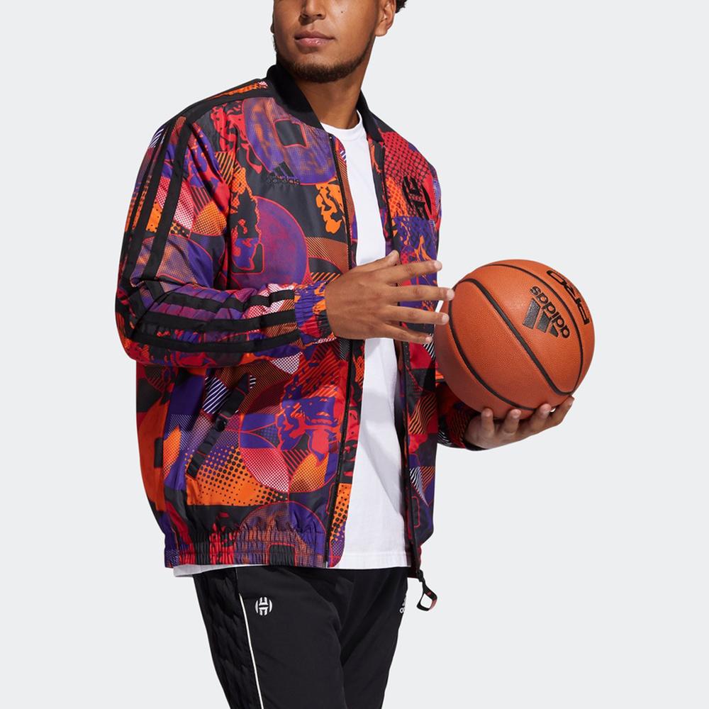 Adidas Mikina Harden s basketbalovým potiskem, bavlněný kabát, zimní pánská bunda, vícebarevná GQ2832