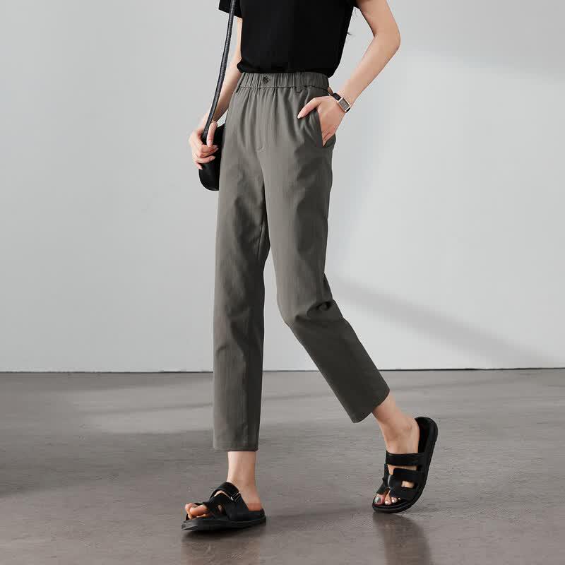 SOFSIL Women's Cotton Linen Blend Cropped Casual Pants