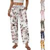 Women’s Relaxed Fit Wide Leg Drawstring Printed Long Pants Casual Straight Trousers Lightweight Comfortable Design