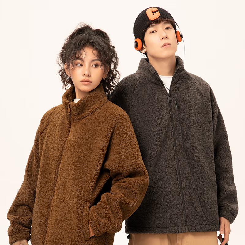 MINISO Men's Thickened Stand-Collar Fleece Jacket