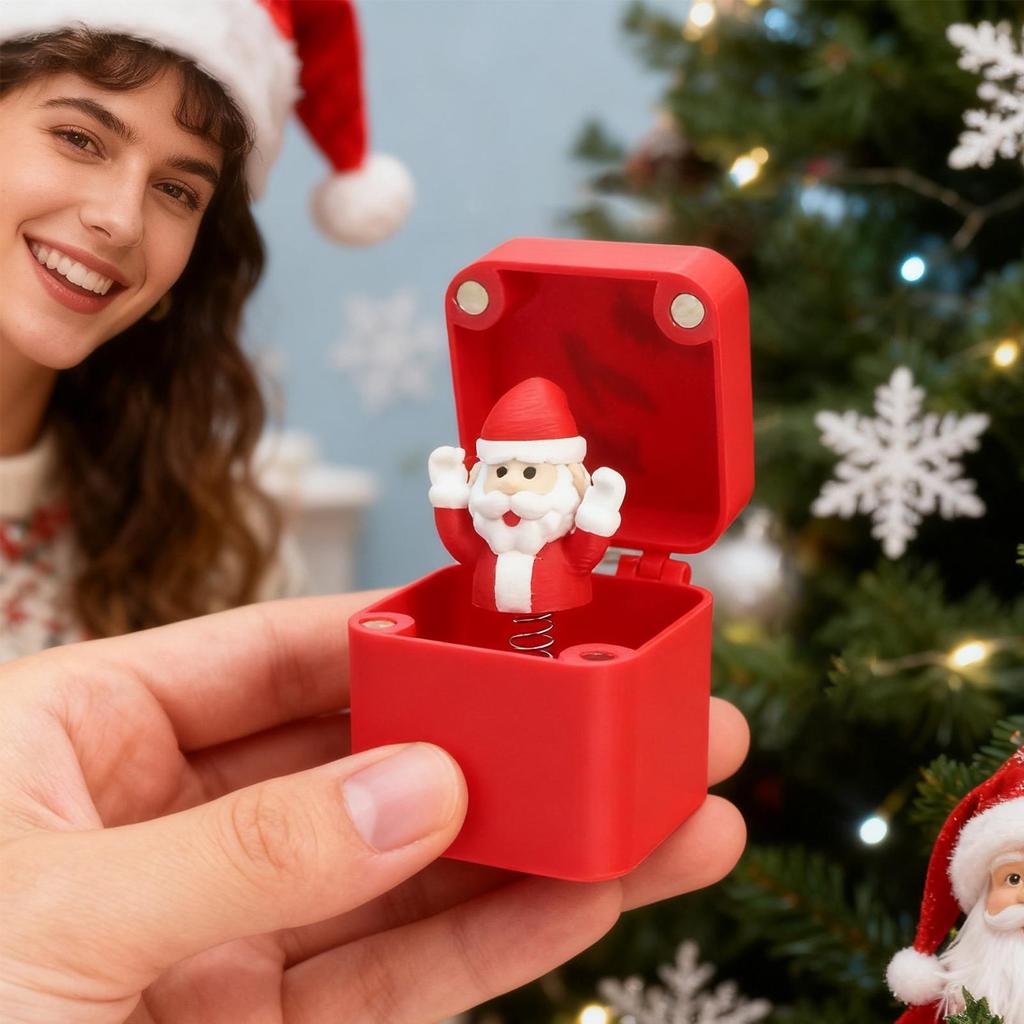 Christmas Themed Box Funny Santa Claus Decor Kids Money Box Gag Toys For Candy Coin Jewelry Kids Adults Family Birthday