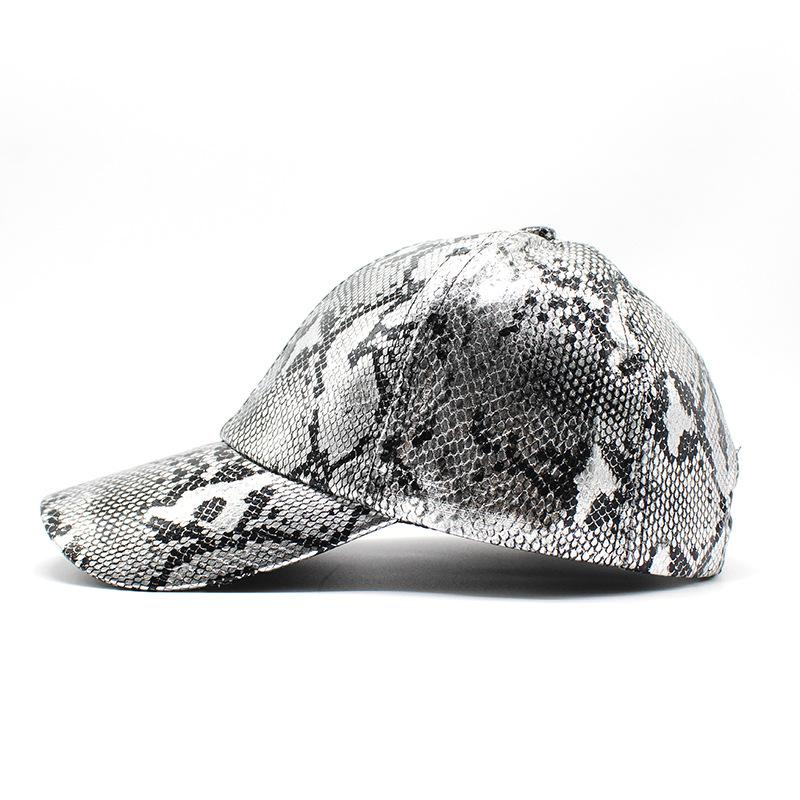 Snake Print Faux Leather PU Leather Baseball Cap, Adjustable Hip-Hop Street Dance Hat, Lightweight Sun Protection For Outdoor Activities