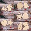DIY Wooden Christmas Ball Decoration Round Blank Wood Slices Paint Ornament Xmas Tree Hang Pendant Craft Home Decor Baubles Tag