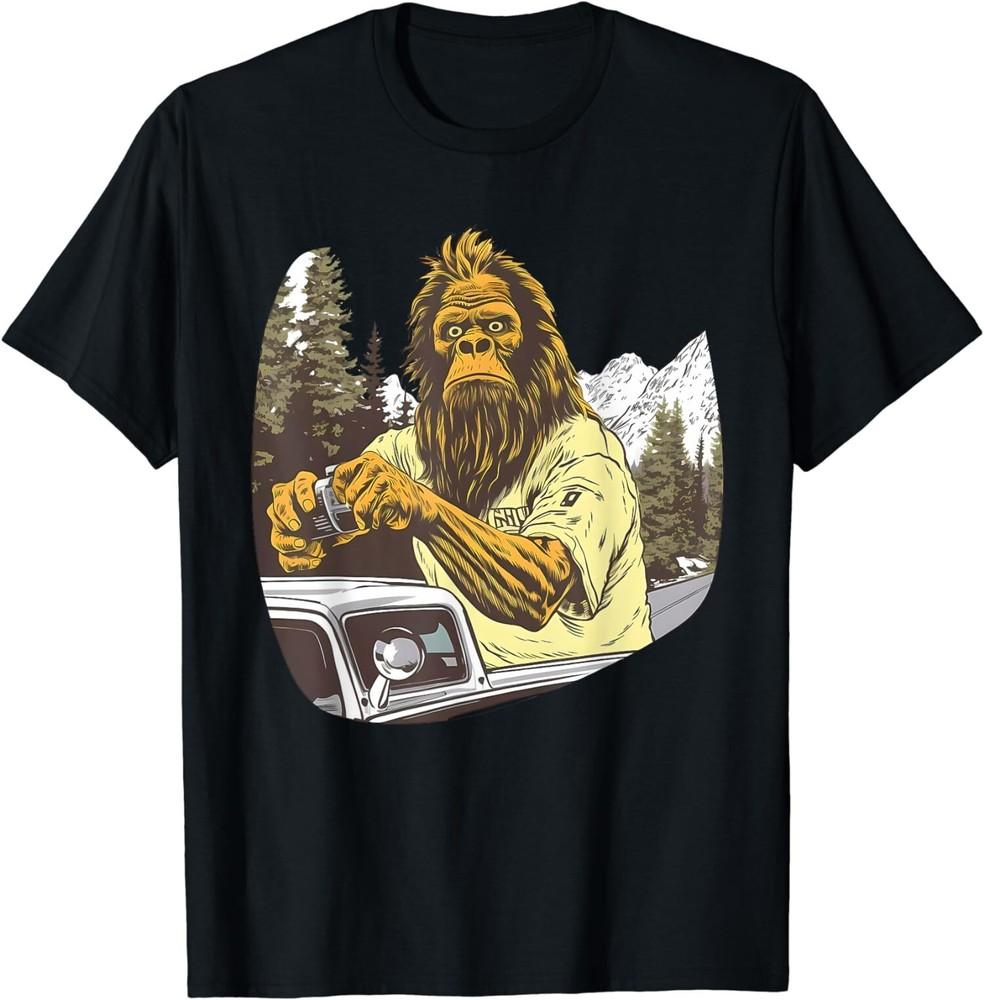 Funny Bigfoot Camping Sasquatch Lovers Camping Lovers T-Shirt Unisex T-Shirt XL