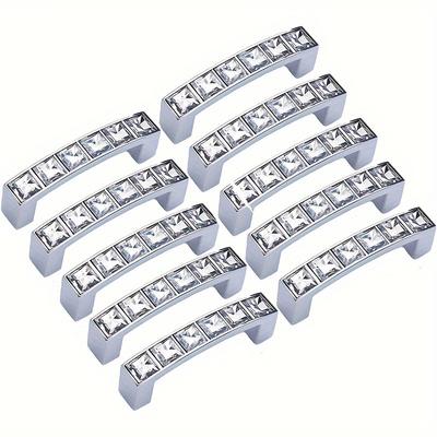 4pcs Cabinet Knobs, Hardware Cabinet Drawer Pulls, Furniture Pulls In Silver, for Cabinets, Closets, Dressers, Drawers, with Screws, Three Sizes