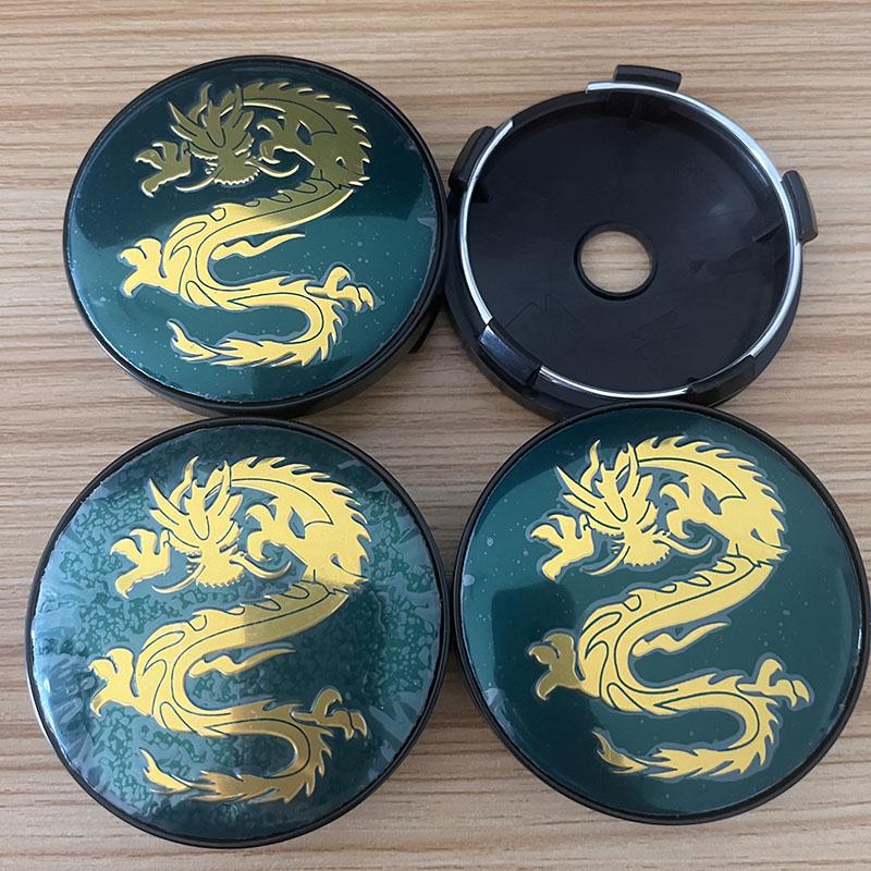 4pcs/set Universal 56mm 60mm Dragon Emblem Car Wheel Center Hub Cap Dust-Proof Sticker Covers