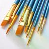 Detail Painting Brushes Set Professional Round Flat Nylon Hair Watercolor Paint Brush For Kid Students Artists Oil Painting Tool