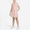 Nike Solid Color Zipper Polo Short Sleeve A-Line Dress Kids Dresses Pink DO7164-610