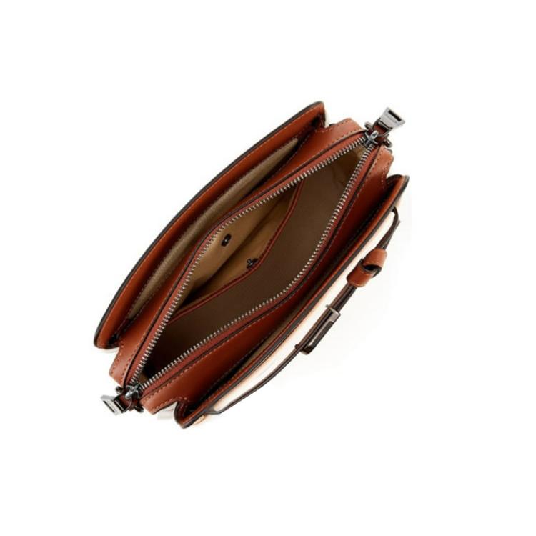 New COACH Tate Leather Handbag, Shoulder Bag, Crossbody Bag Women's White, Brown & Multicolor C2586-V5SBJ