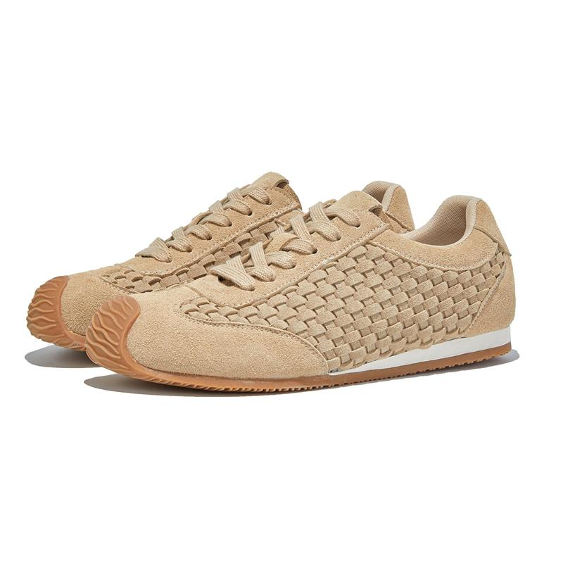 Fashion Women's Sneakers Shoes 2025 New Woven Non-slip Genuine Leather Sneakers For Women Large Size Breathable Casual Shoes Female