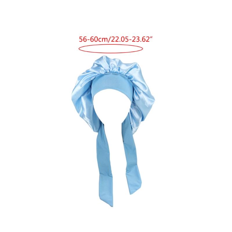Girls Four Seasons Polyester Satin Sleeping Cap for Women,Silky Bonnet Sleep Hat for Head Wrap Night Elastic Band Headsc