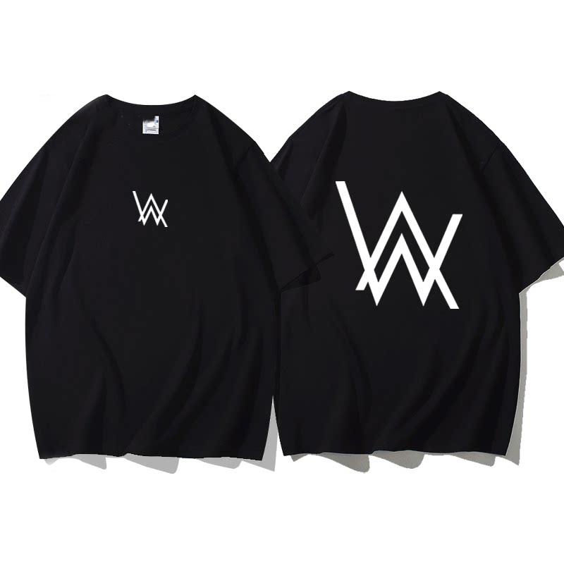 Männliches Alan Walker Jahoau Alan Walkers Gleicher Stil DJ Trendiges verblasstes kurzärmeliges Baumwoll-T-Shirt für Männer und Frauen