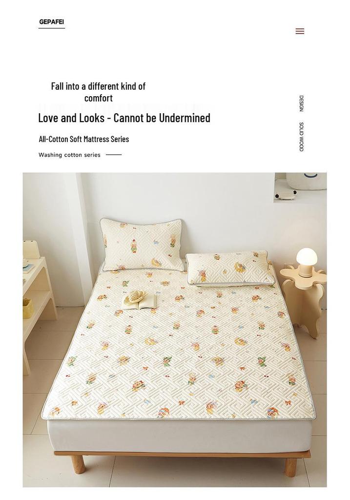 Machine Washable Non-Slip Cotton Tatami Mattress Pad