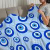 Evil Eye Mystical Bright Eye-catching Lucky Flannel Warm Comfort  Soft Plush Blanket for Sofa Living Room Bedroom Travel Gift