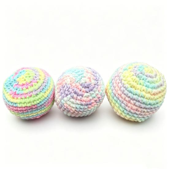 Soft Knitted Footbag, Handmade Crochet Juggling Balls for Kids, Sensory Play Sandbags, Colorful Toss Game for Preschool Playground