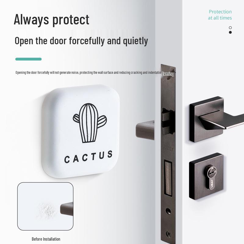 Door Stopper: Punch-Free Silicone Magnet for Bathroom with Anti-Collision Pad