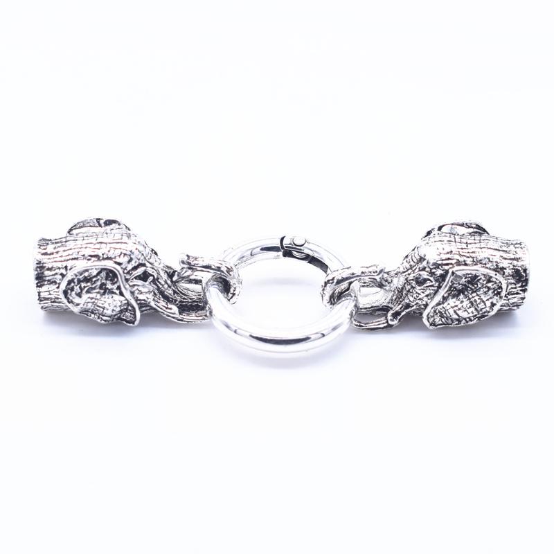 Antiksilberfarben Roségold 1 Set Schlangenkopf-Verschlüsse Verbinder für Armbandverschluss DIY Schmuckherstellung Innenmaß 10mm